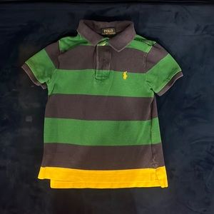Polo Ralph Lauren Colorblock Polo Short Sleeve Rugby Shirt Navy Yellow Green 4